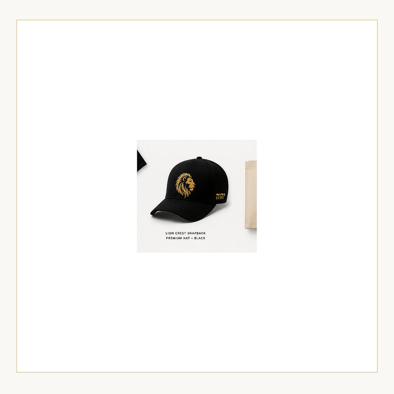 Snapback cap with the lion crest.
